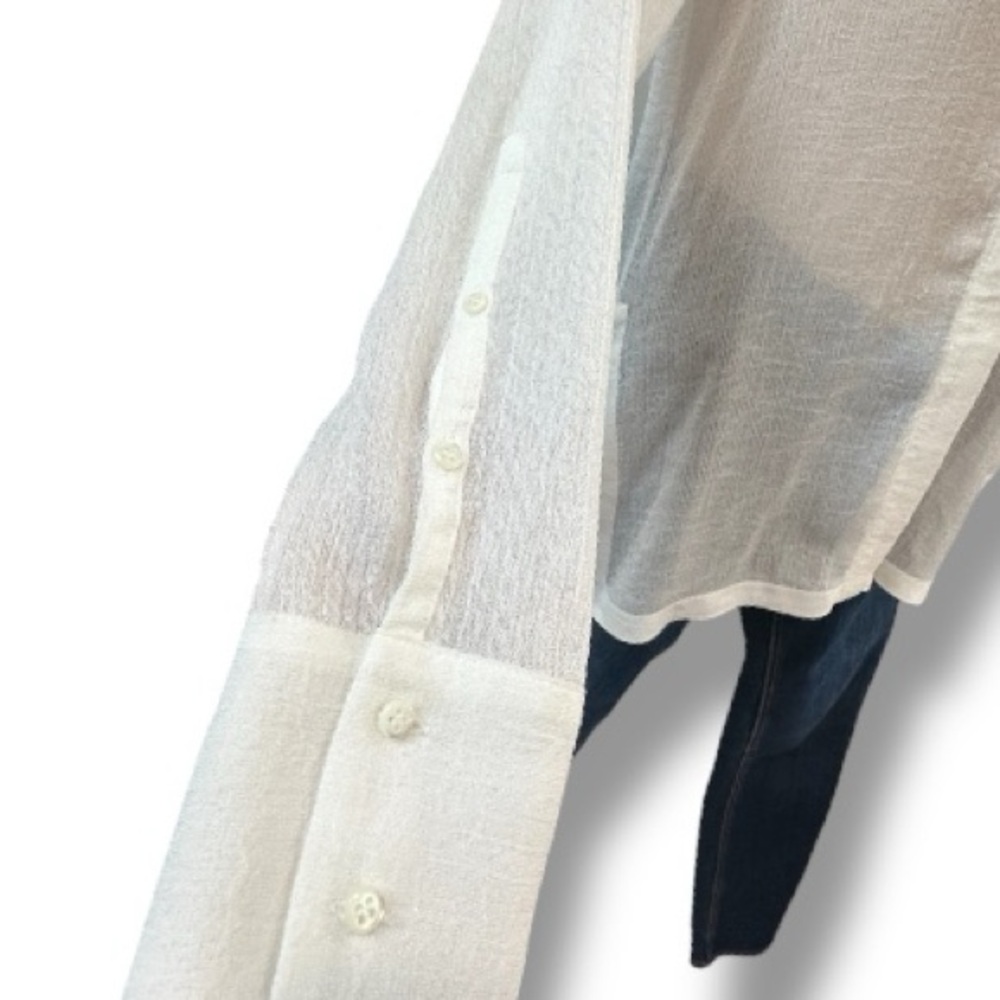 Helmut Lang Oversized Sheer White Capsule Wardrobe Blouse sz S - Picture 4 of 9